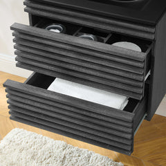 Render Charcoal/Black 24" Wall-Mount Bathroom Vanity - Ornate Home