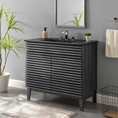 Render Charcoal/Black 36" Bathroom Vanity - Ornate Home