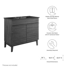 Render Charcoal/Black 36" Bathroom Vanity - Ornate Home