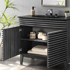 Render Charcoal/Black 36" Bathroom Vanity - Ornate Home