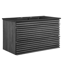 Render Charcoal/Black 36" Wall-Mount Bathroom Vanity - Ornate Home