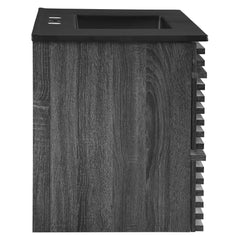 Render Charcoal/Black 36" Wall-Mount Bathroom Vanity - Ornate Home