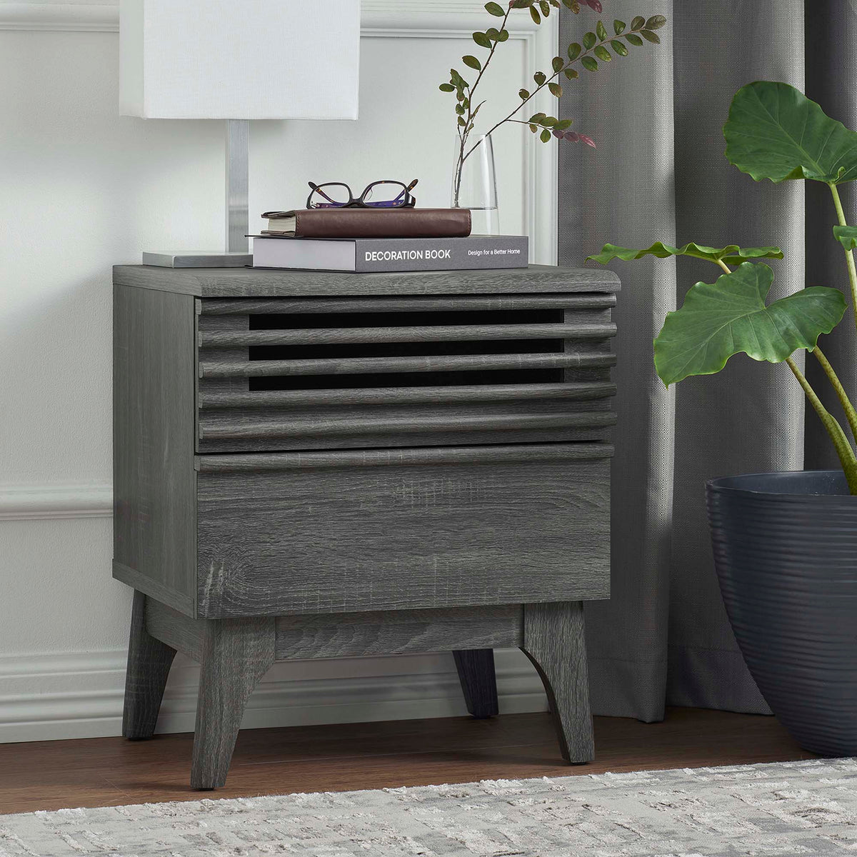 Render Charcoal Nightstand - 15x19" - Ornate Home