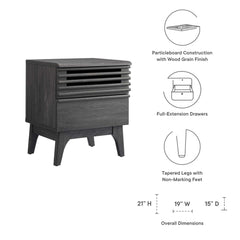 Render Charcoal Nightstand - 15x19" - Ornate Home