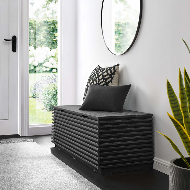 Render Charcoal Storage Bench - Ornate Home