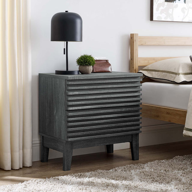 Render Charcoal Two-Drawer Nightstand - Ornate Home