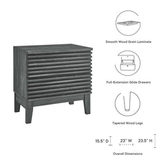 Render Charcoal Two-Drawer Nightstand - Ornate Home