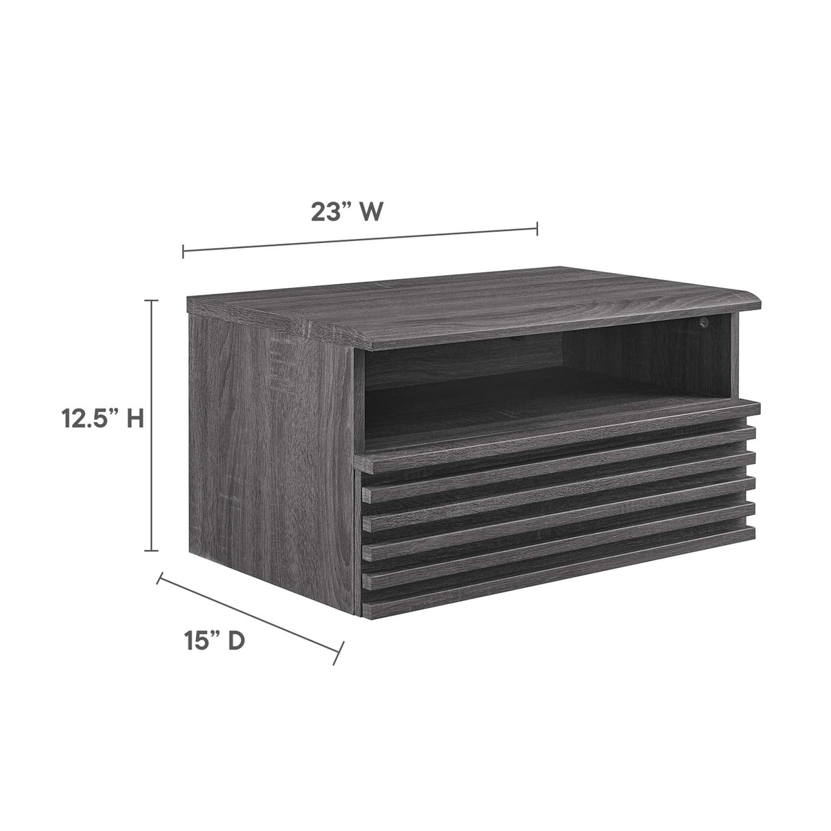 Render Charcoal Wall-Mount Nightstand - Ornate Home