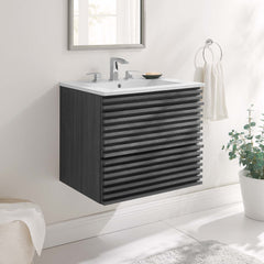 Render Charcoal/White 24" Wall-Mount Bathroom Vanity - Ornate Home