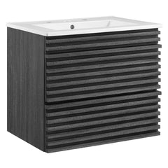 Render Charcoal/White 24" Wall-Mount Bathroom Vanity - Ornate Home
