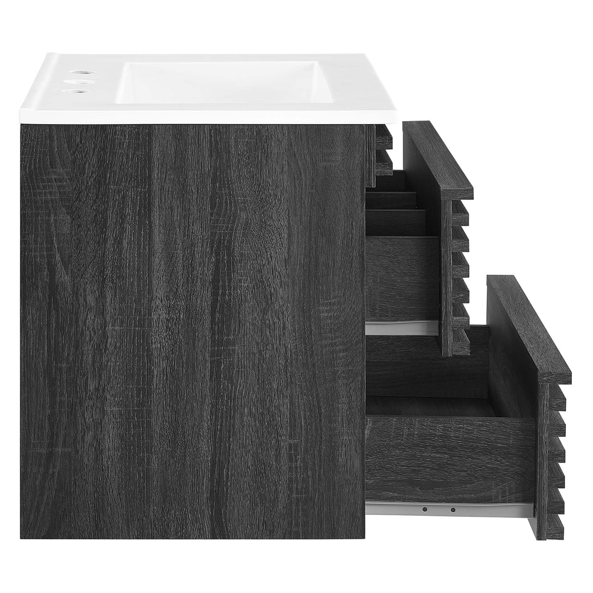 Render Charcoal/White 24" Wall-Mount Bathroom Vanity - Ornate Home