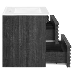 Render Charcoal/White 24" Wall-Mount Bathroom Vanity - Ornate Home