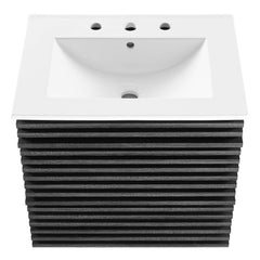 Render Charcoal/White 24" Wall-Mount Bathroom Vanity - Ornate Home