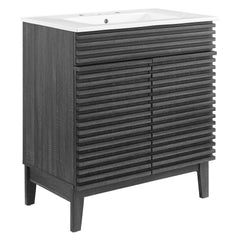 Render Charcoal/White 30" Bathroom Vanity Cabinet - Ornate Home