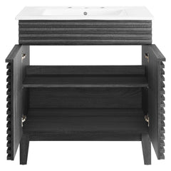 Render Charcoal/White 30" Bathroom Vanity Cabinet - Ornate Home