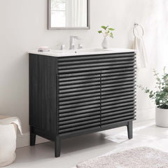 Render Charcoal/White 36" Bathroom Vanity - Ornate Home