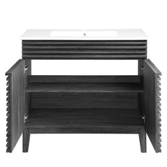 Render Charcoal/White 36" Bathroom Vanity - Ornate Home