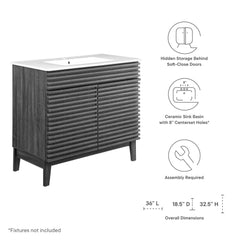 Render Charcoal/White 36" Bathroom Vanity - Ornate Home
