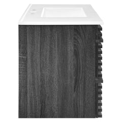Render Charcoal/White 36" Wall-Mount Bathroom Vanity - Ornate Home