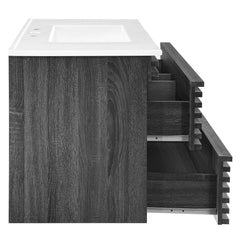 Render Charcoal/White 36" Wall-Mount Bathroom Vanity - Ornate Home