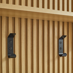Render Light Oak Fluted Coat Rack Panel With Shelf - Ornate Home