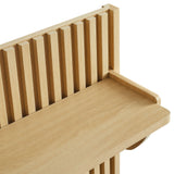 Render Light Oak Fluted Coat Rack Panel With Shelf - Ornate Home