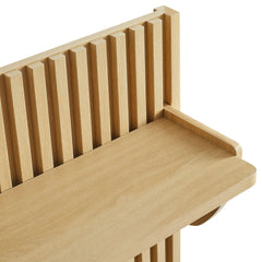 Render Light Oak Fluted Coat Rack Panel With Shelf - Ornate Home