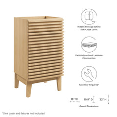 Render Oak 18" Bathroom Vanity Cabinet (Sink Basin Not Included) - Ornate Home