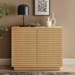 Render Oak 2-Door Fluted Accent Cabinet - Ornate Home