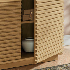 Render Oak 2-Door Fluted Accent Cabinet - Ornate Home