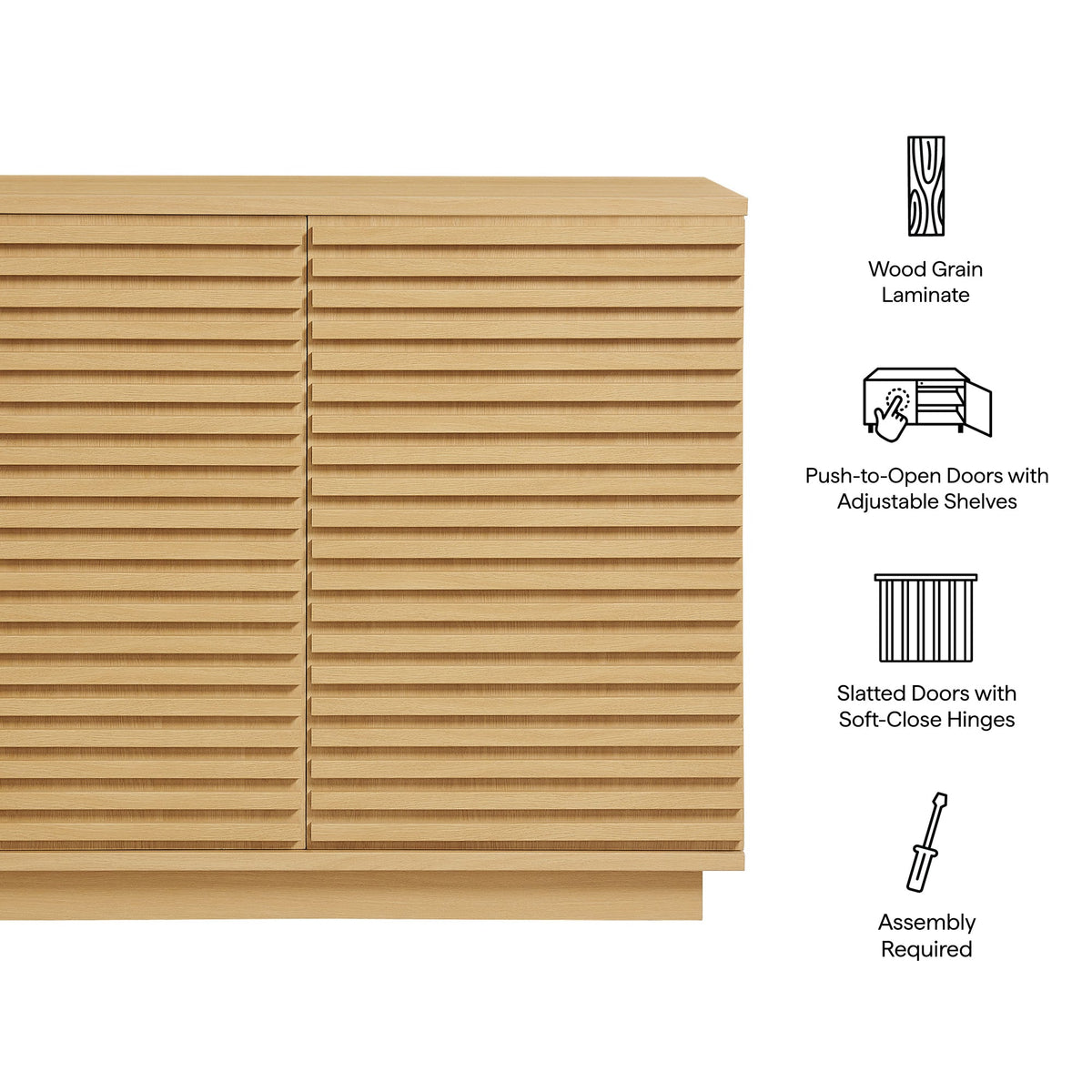 Render Oak 2-Door Fluted Accent Cabinet - Ornate Home
