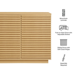 Render Oak 2-Door Fluted Accent Cabinet - Ornate Home