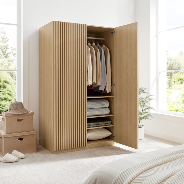 Render Oak 2-Door Wardrobe Closet - Ornate Home