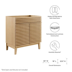 Render Oak 30" Bathroom Vanity Cabinet (Sink Basin Not Included) - Ornate Home