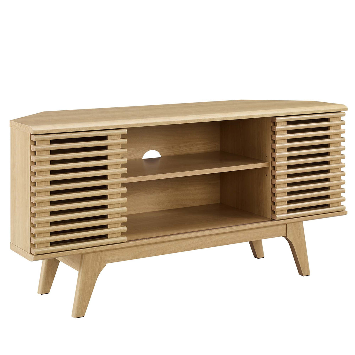 Render Oak 46" Corner TV Stand - Ornate Home