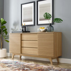 Render Oak 63" Sideboard Buffet Table or TV Stand - Ornate Home