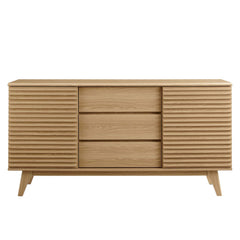 Render Oak 63" Sideboard Buffet Table or TV Stand - Ornate Home