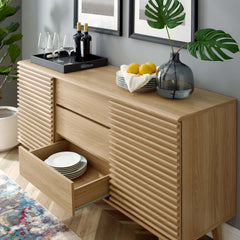Render Oak 63" Sideboard Buffet Table or TV Stand - Ornate Home