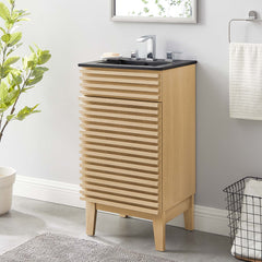 Render Oak/Black 18" Bathroom Vanity - Ornate Home