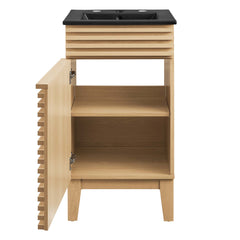 Render Oak/Black 18" Bathroom Vanity - Ornate Home