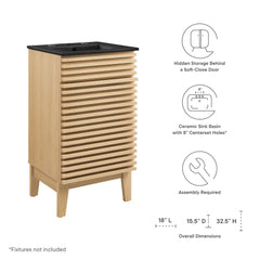 Render Oak/Black 18" Bathroom Vanity - Ornate Home