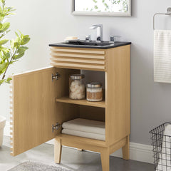 Render Oak/Black 18" Bathroom Vanity - Ornate Home