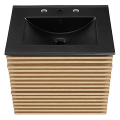 Render Oak/Black 24" Wall-Mount Bathroom Vanity - Ornate Home