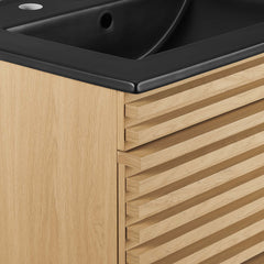 Render Oak/Black 24" Wall-Mount Bathroom Vanity - Ornate Home
