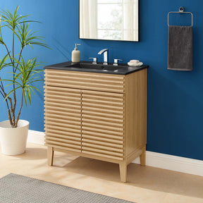 Render Oak/Black 30" Bathroom Vanity - Ornate Home