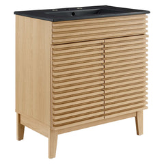 Render Oak/Black 30" Bathroom Vanity - Ornate Home