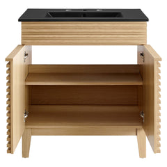 Render Oak/Black 30" Bathroom Vanity - Ornate Home