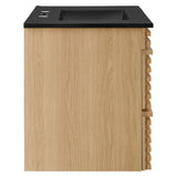 Render Oak/Black 30" Wall-Mount Bathroom Vanity - Ornate Home