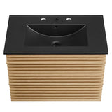 Render Oak/Black 30" Wall-Mount Bathroom Vanity - Ornate Home