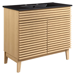 Render Oak/Black 36" Bathroom Vanity - Ornate Home